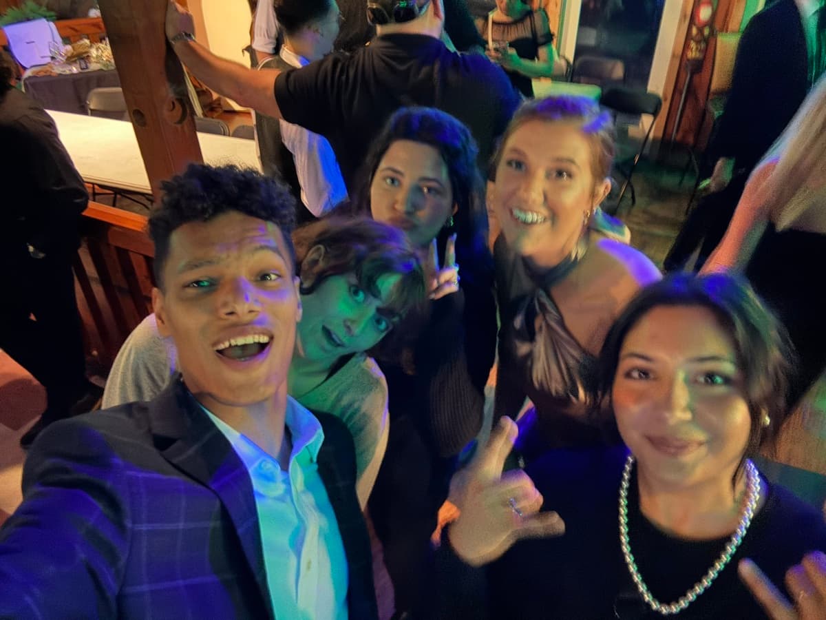 Skytona crew with wedding clients and cameras