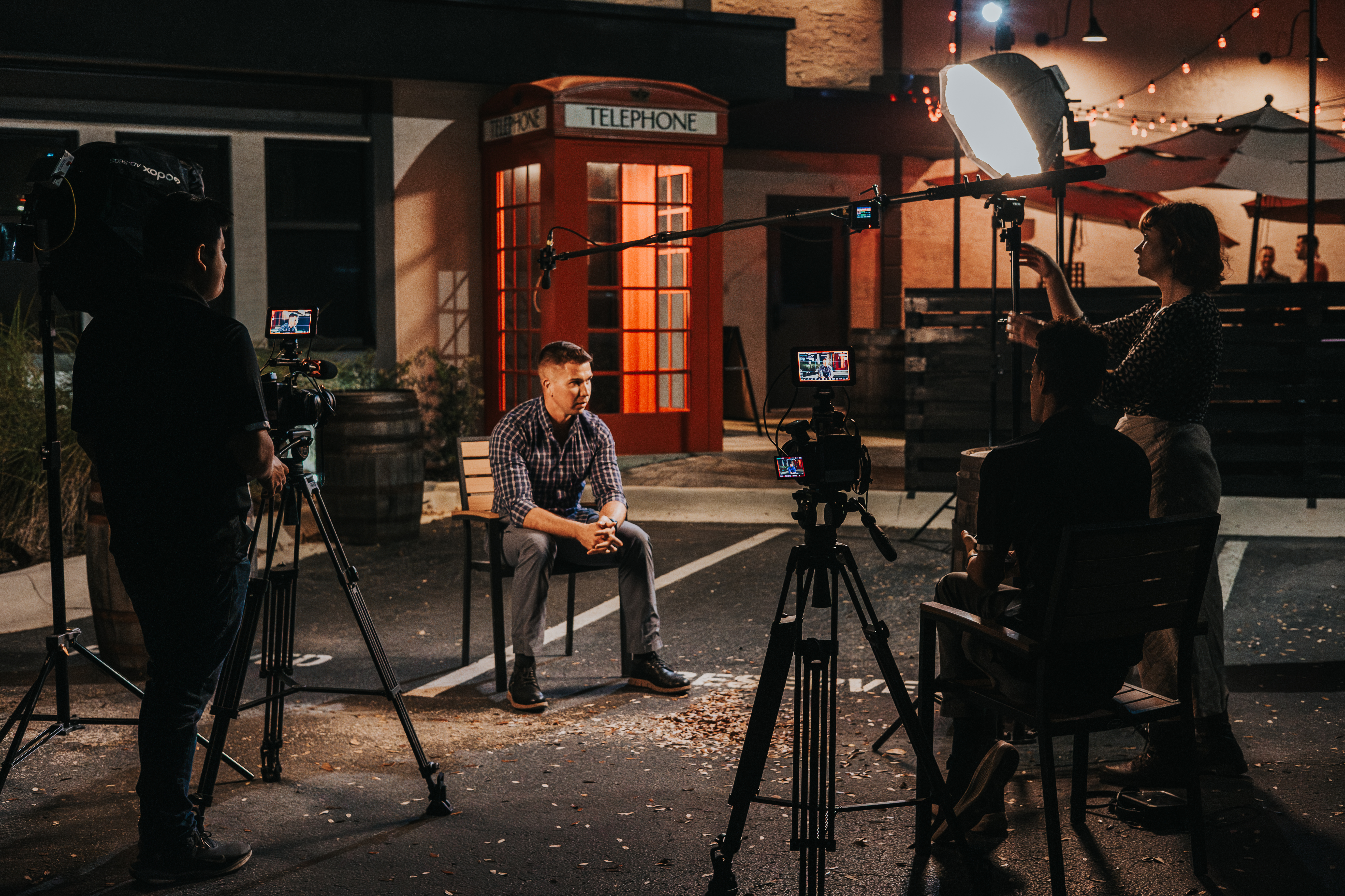 Skytona production team on set capturing cinematic footage